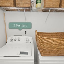 a washer and a dryer with baskets